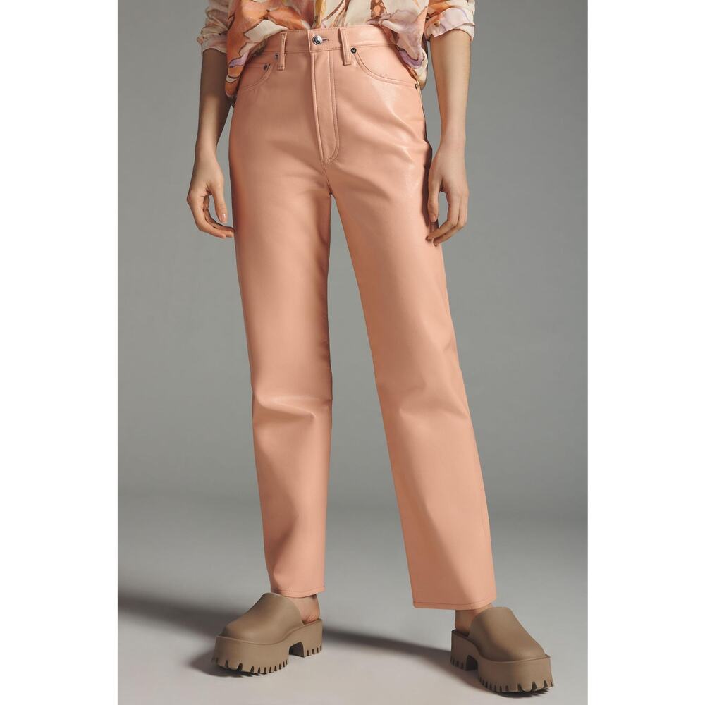 AGOLDE '90s Pinch Waist White Leather Pants - New 29 Waist - Picture 2 of 8